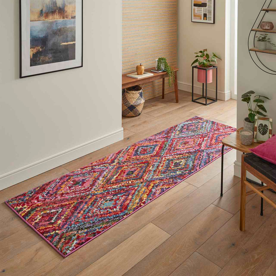 Carnaval Purple Multi Hardwearing Rug CAR105