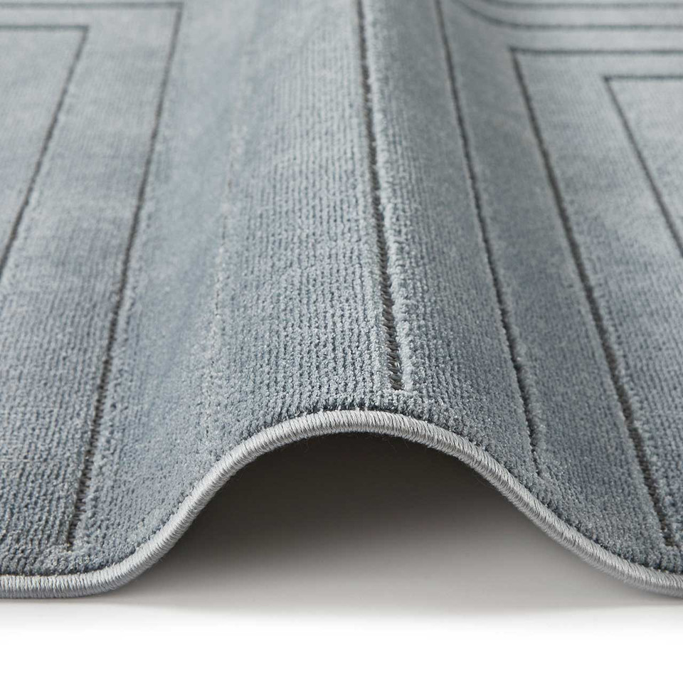 Maze Thin Soft Blue Plain Rug MAZ104
