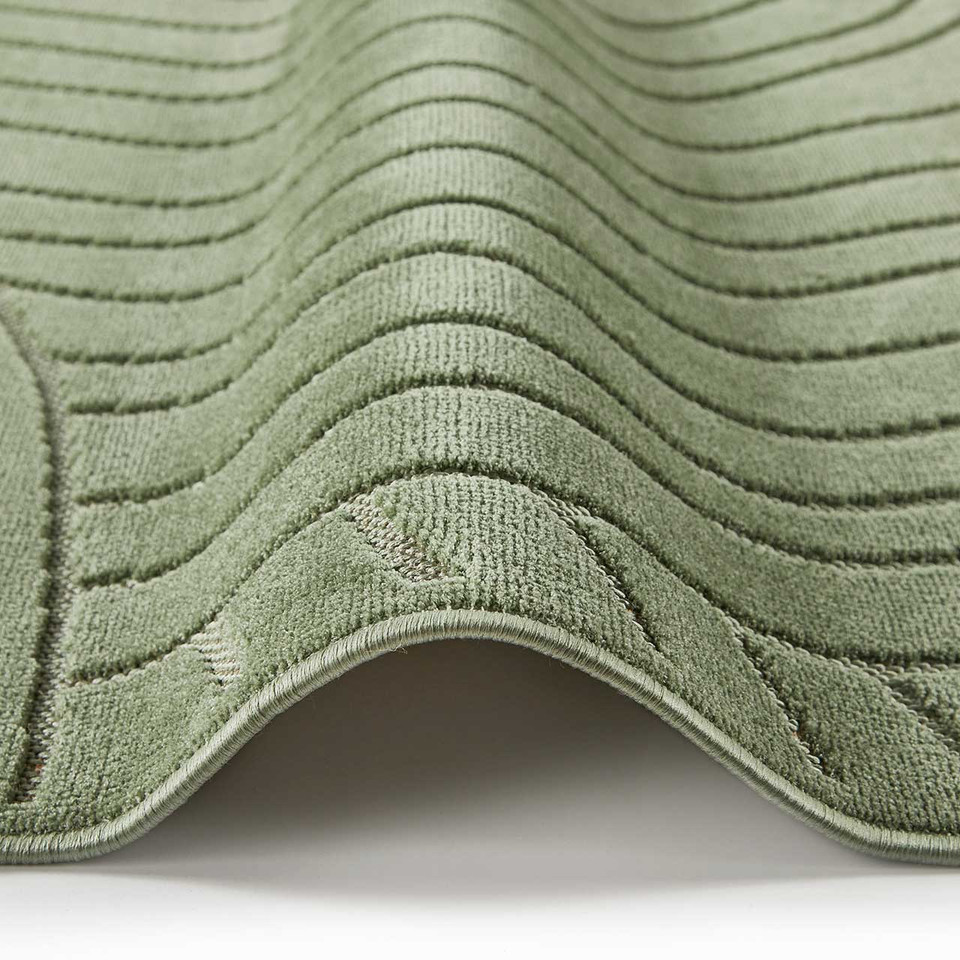 Maze Thin Soft Green Plain Rug MAZ105