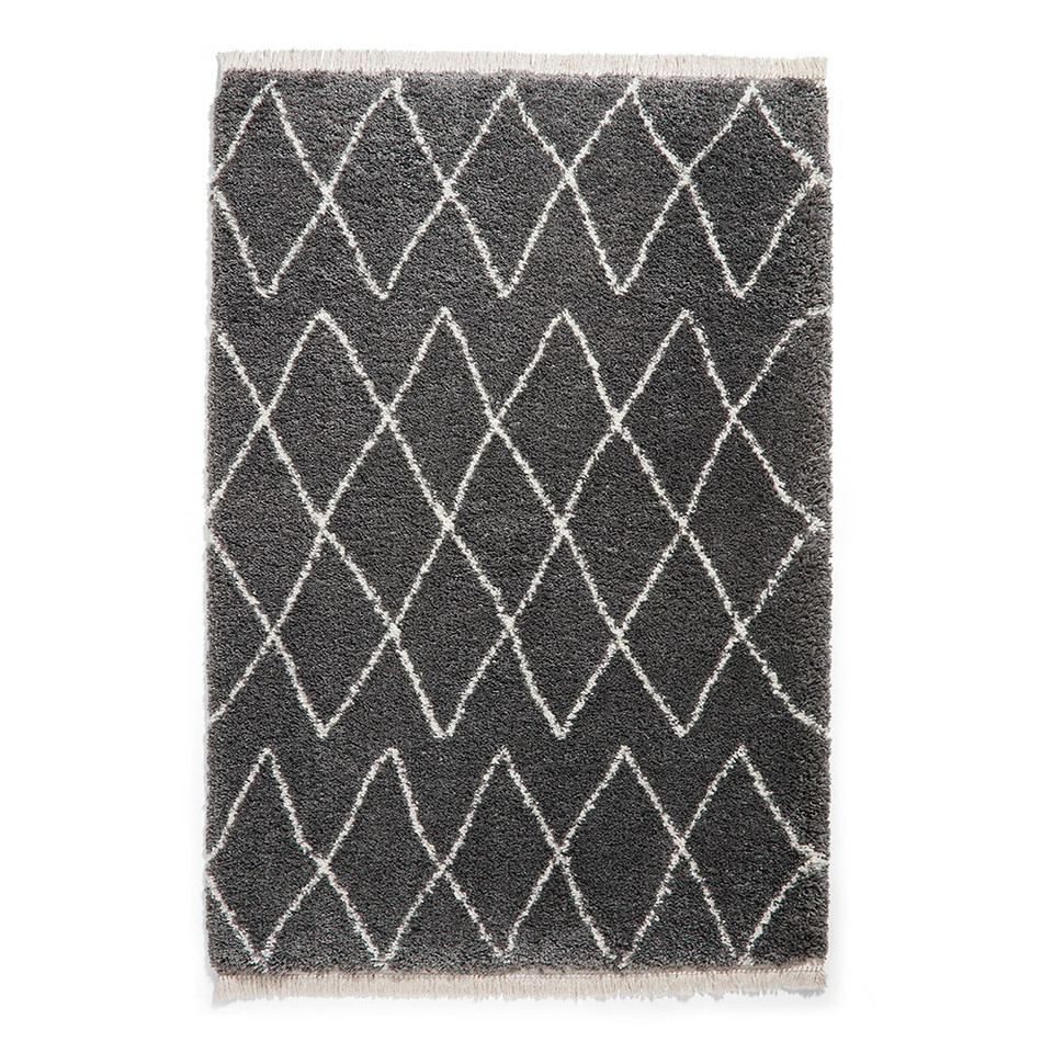 Boho 8280 Grey Berber Shaggy Moroccan Rug Runner