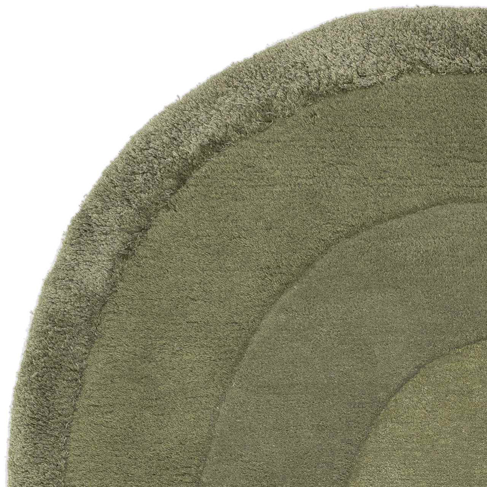 Halo Sage Green Thick Wool Viscose Indian Rug