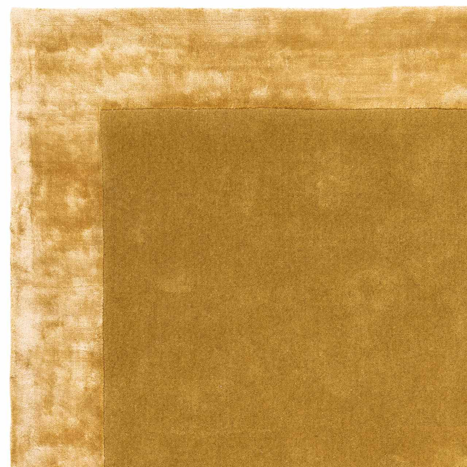 Ascot Luxury Gold Glossy Border Thick Wool Rug