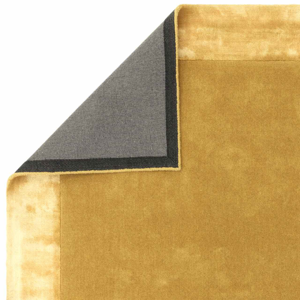 Ascot Luxury Gold Glossy Border Thick Wool Rug