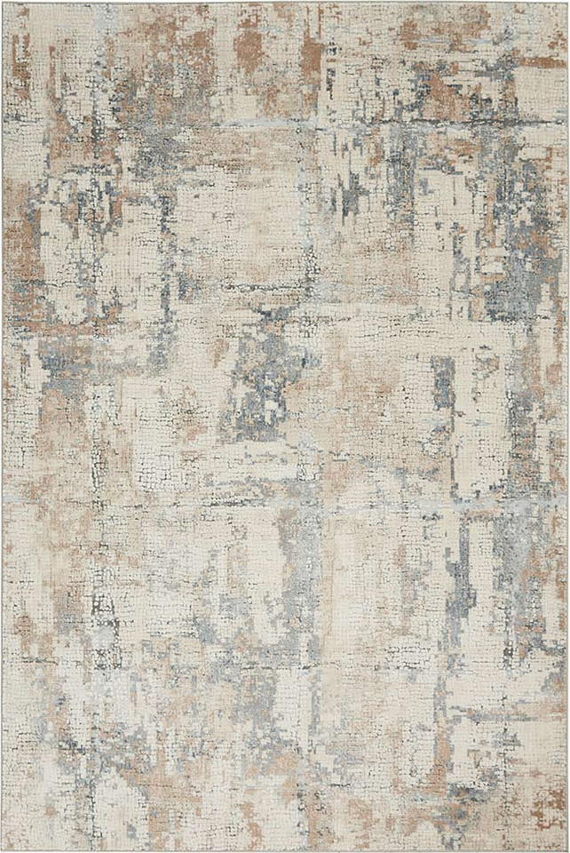 Rustic Textures RUS06 Beige Grey Abstract Rug Runner