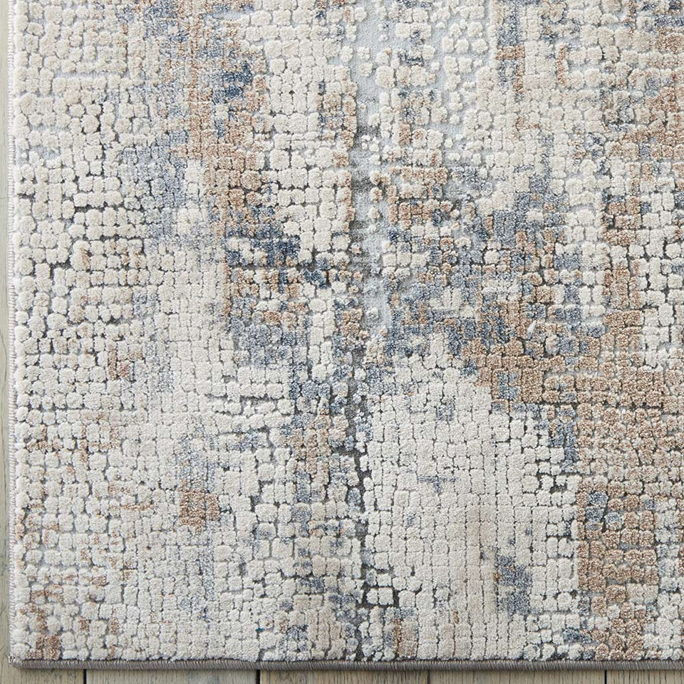 Rustic Textures RUS06 Beige Grey Abstract Rug Runner