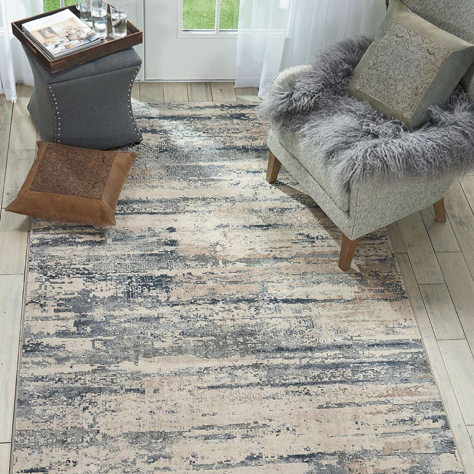 Rustic Textures RUS04 Beige Grey Rug Runner