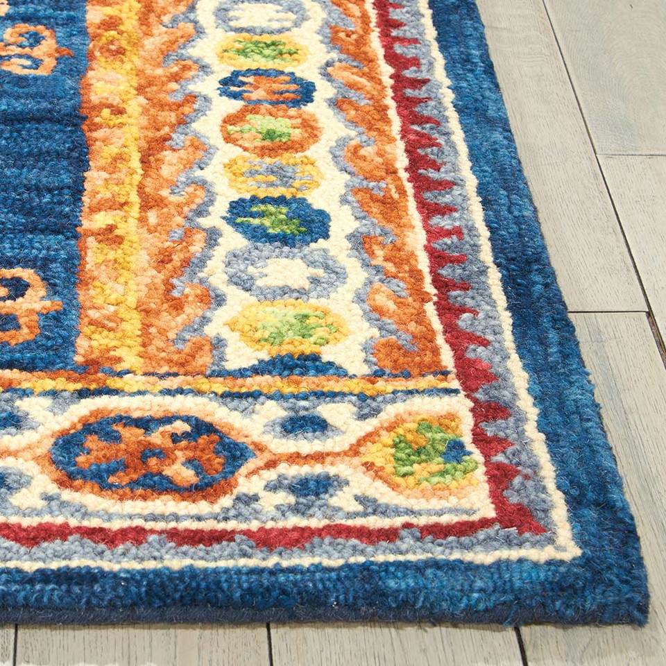 Vibrant Wool rug Navy VIB09 Runner