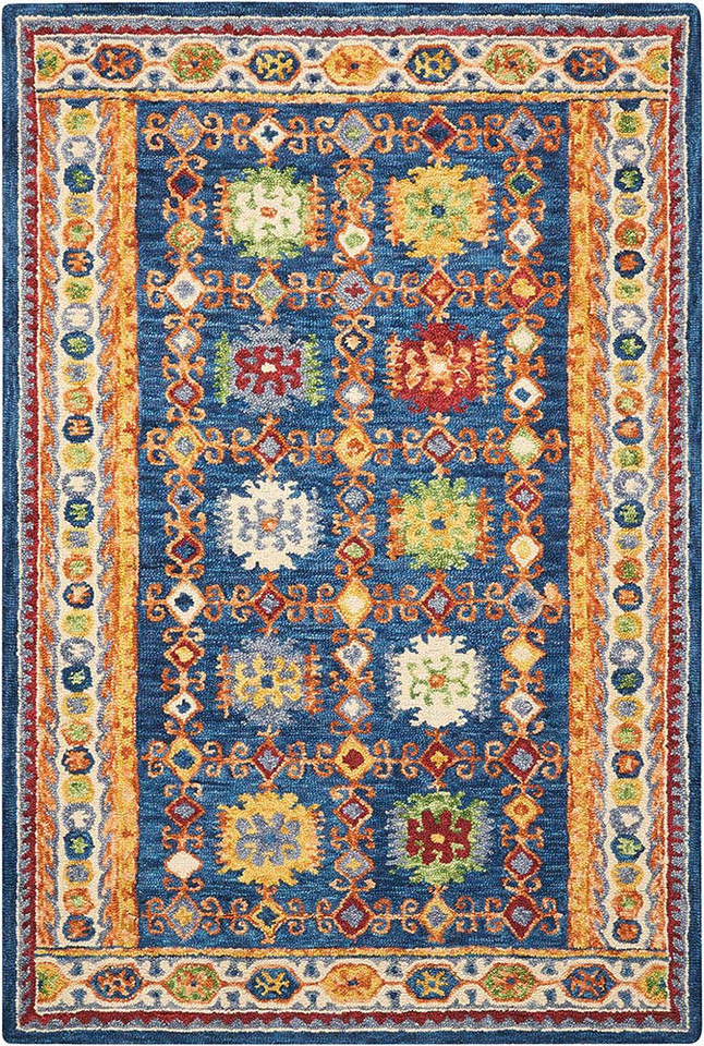Vibrant Wool rug Navy VIB09 Runner
