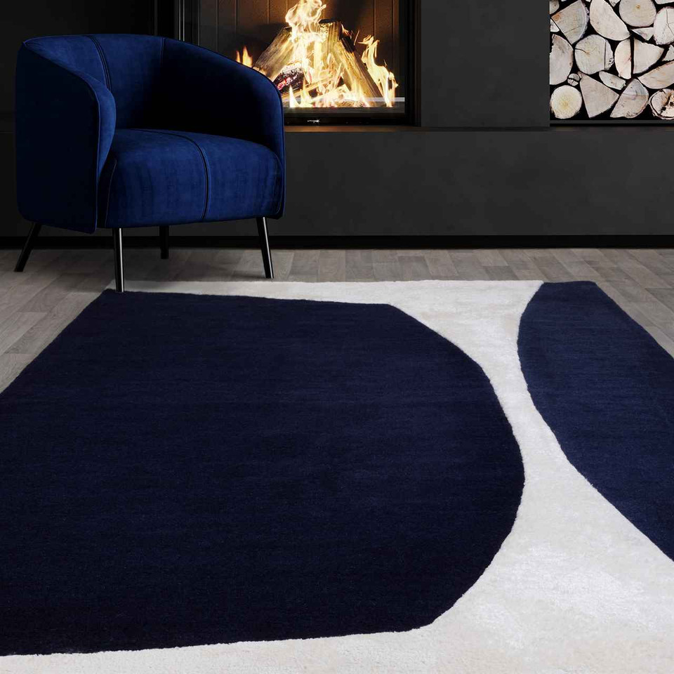 Matrix 102 Signature Indigo Blue Stylish Wool Rug