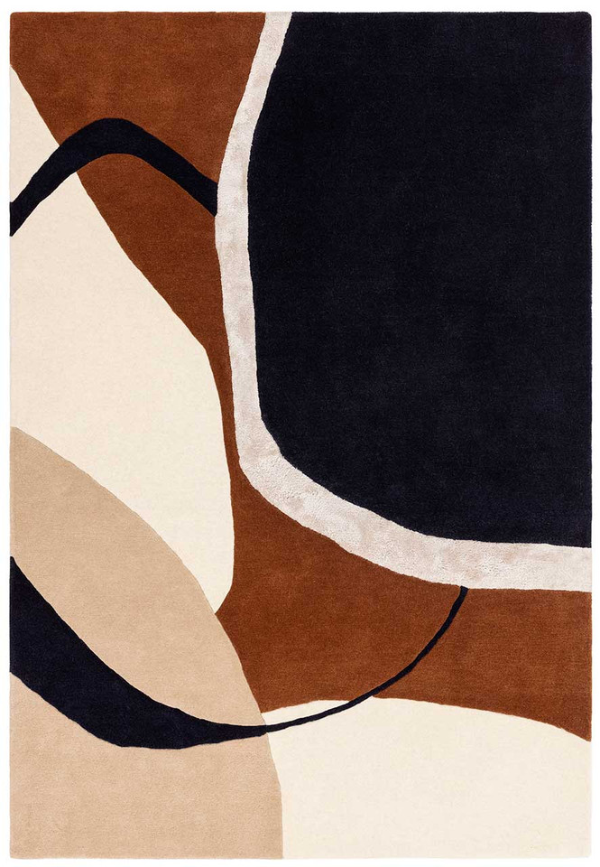 Matrix 105 Signature Rust White Navy Stylish Wool Rug