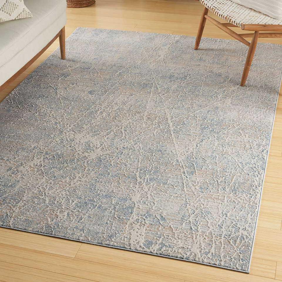 Exhale Abstract Modern Rug EXL02 Beige Blue