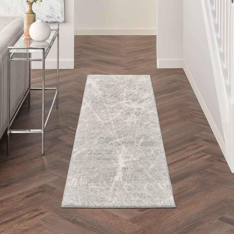 Exhale Abstract Modern Rug EXL02 Ivory Grey