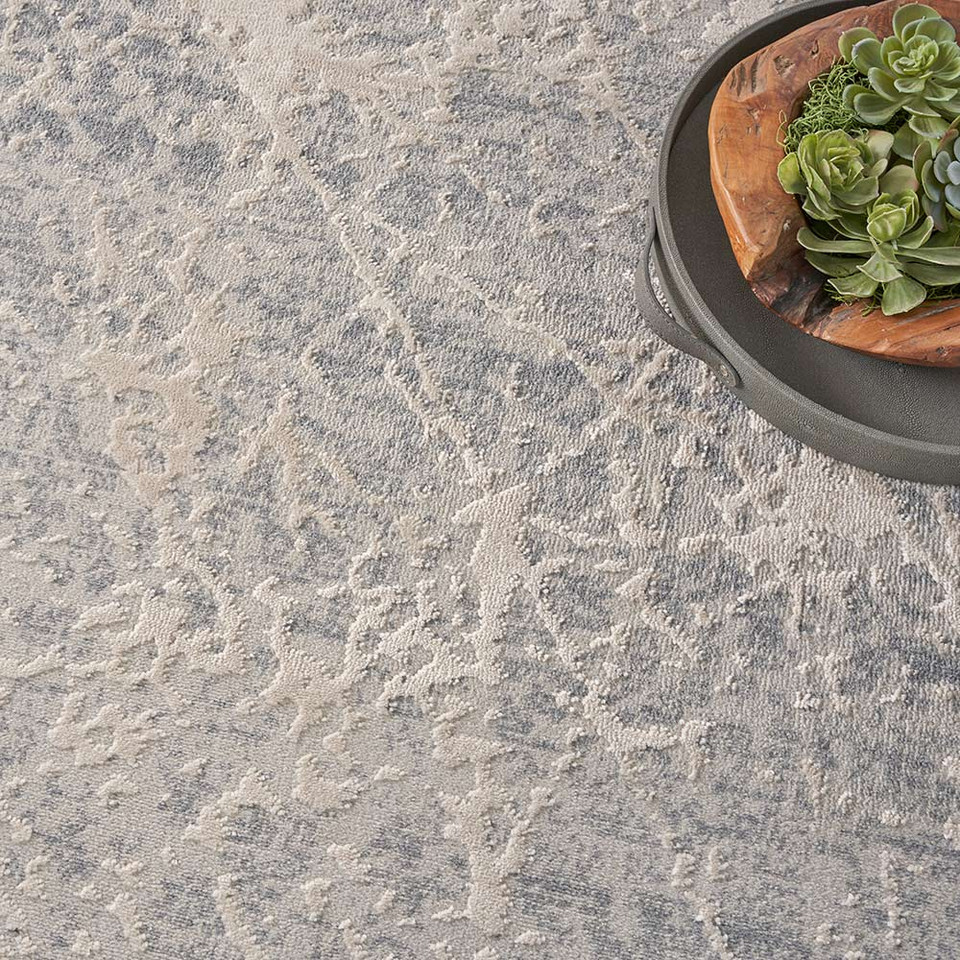 Exhale Abstract Modern Rug EXL02 Ivory Grey