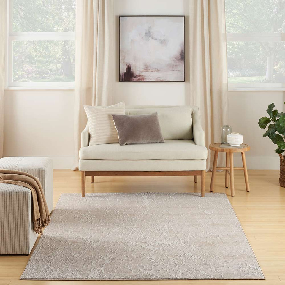 Exhale Abstract Modern Rug EXL02 Moca Ivory