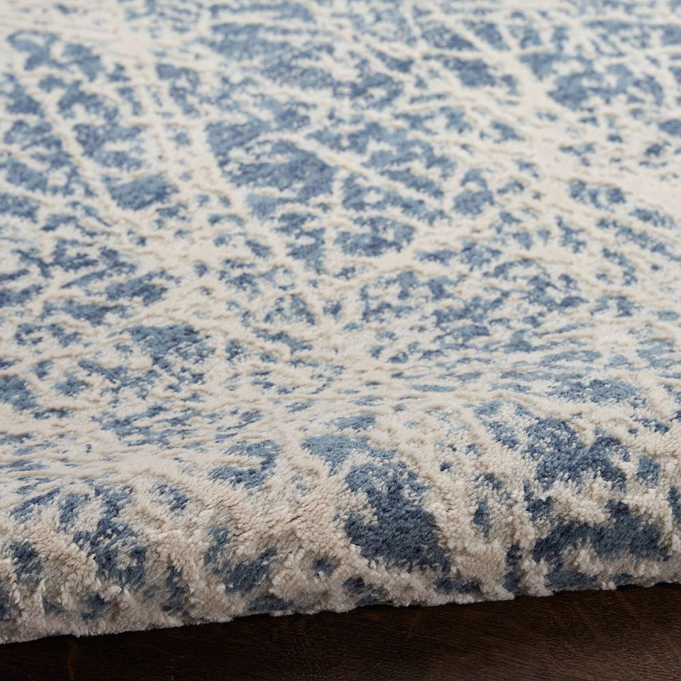 Exhale Abstract Modern Rug EXL02 Navy Ivory