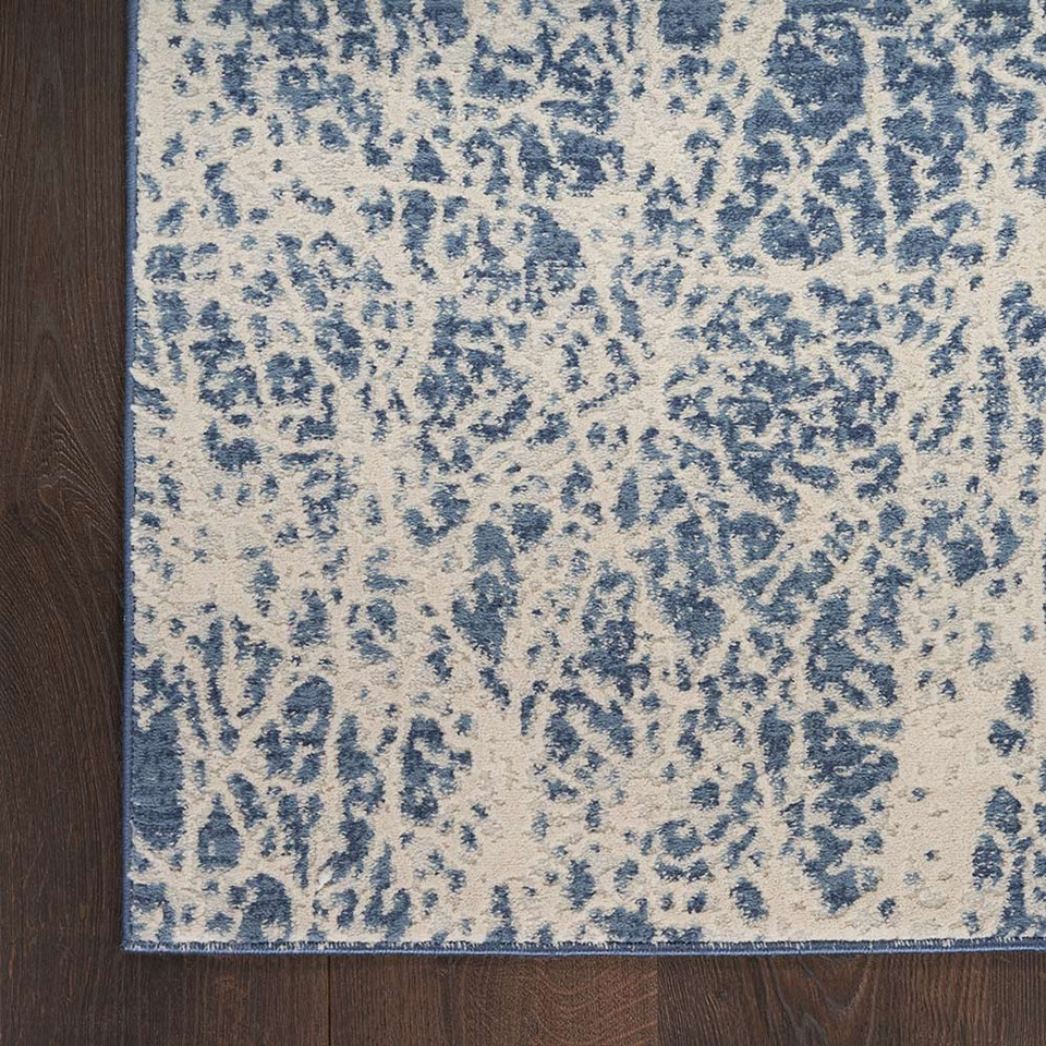 Exhale Abstract Modern Rug EXL02 Navy Ivory