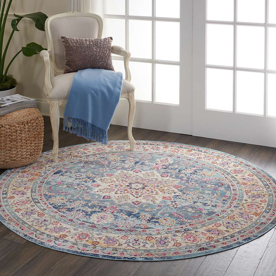 Blue Multi Vintage Kashan Rug VKA01