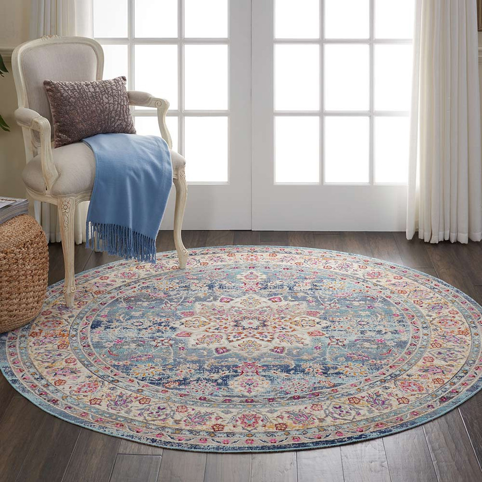 Blue Multi Vintage Kashan Rug VKA01