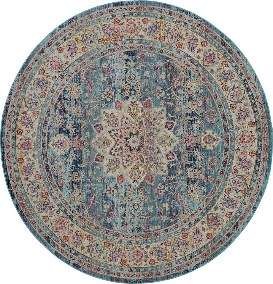 Blue Multi Vintage Kashan Rug VKA01