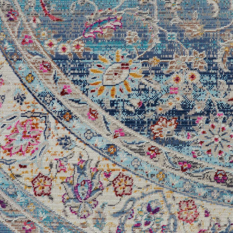 Blue Multi Vintage Kashan Rug VKA01