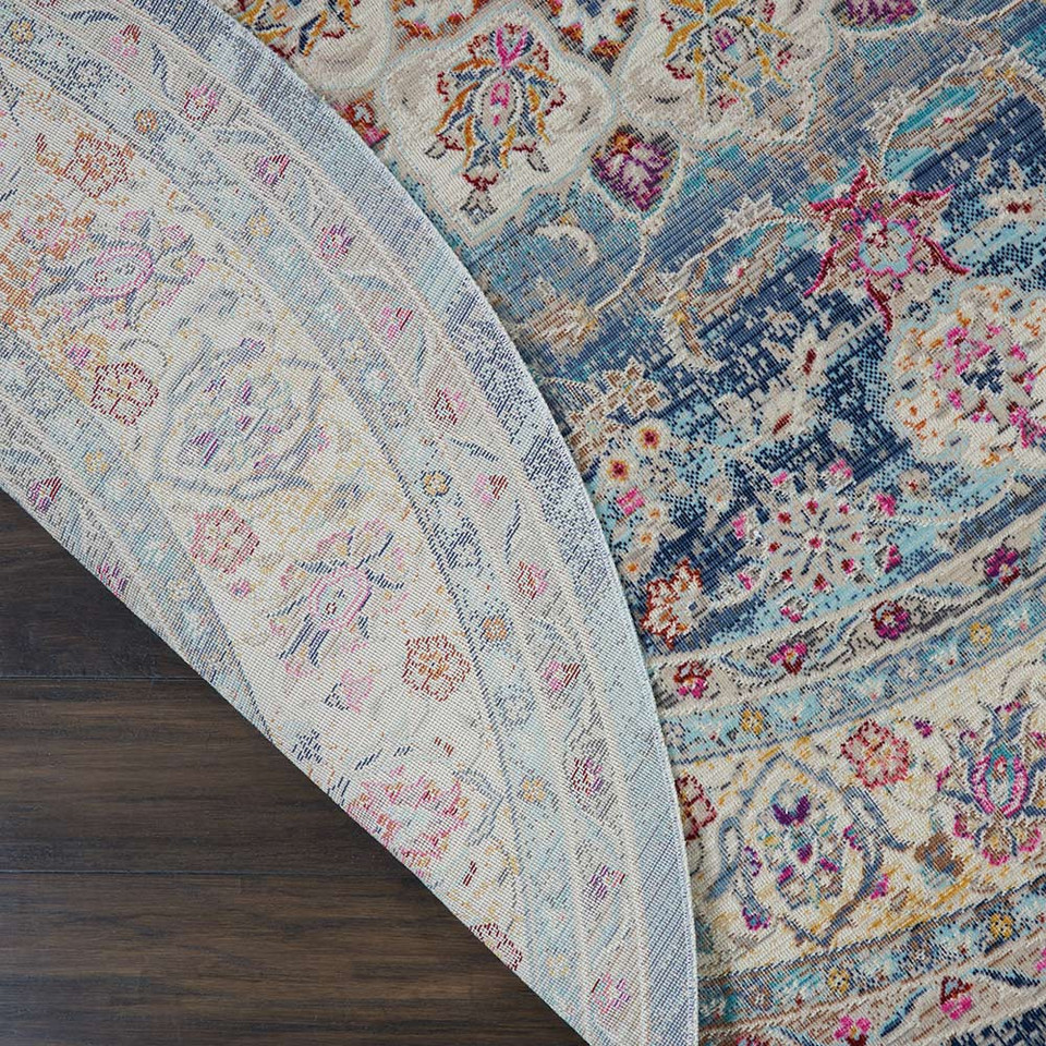 Blue Multi Vintage Kashan Rug VKA01
