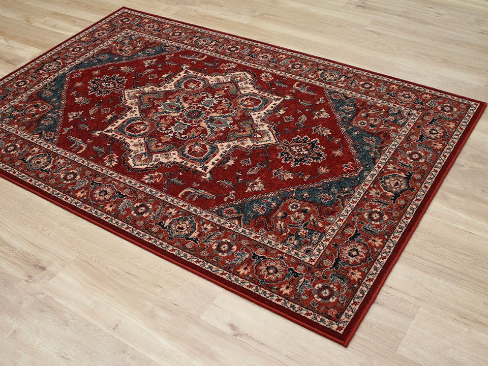 Kashqai Wool Rug 4354 Rust Grey Runner