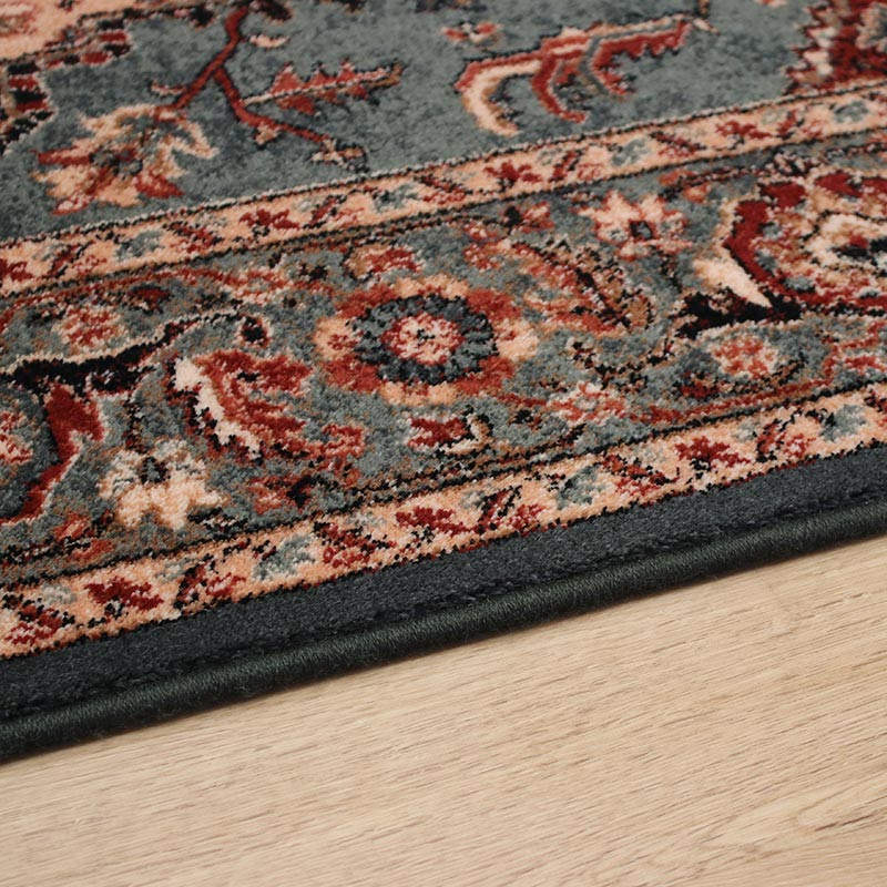 Kashqai Wool Rug 4354 Green Rust Runner