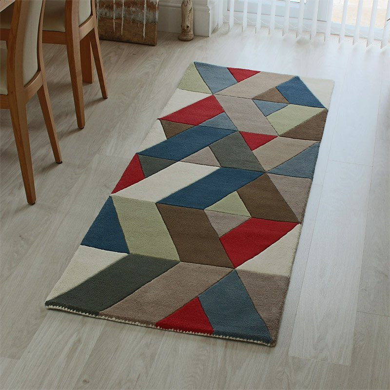 Funky Chevron Multicolour Rugs Runner