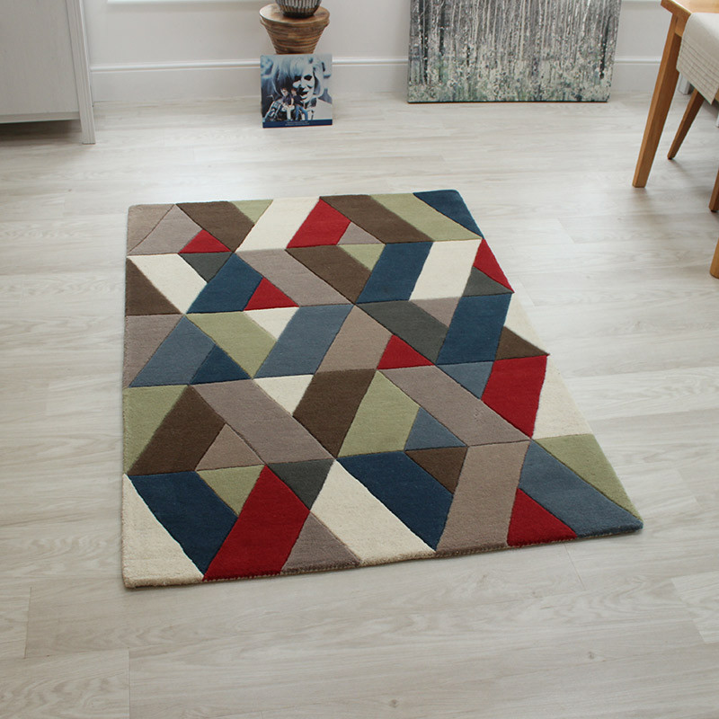 Funky Chevron Multicolour Rugs Runner