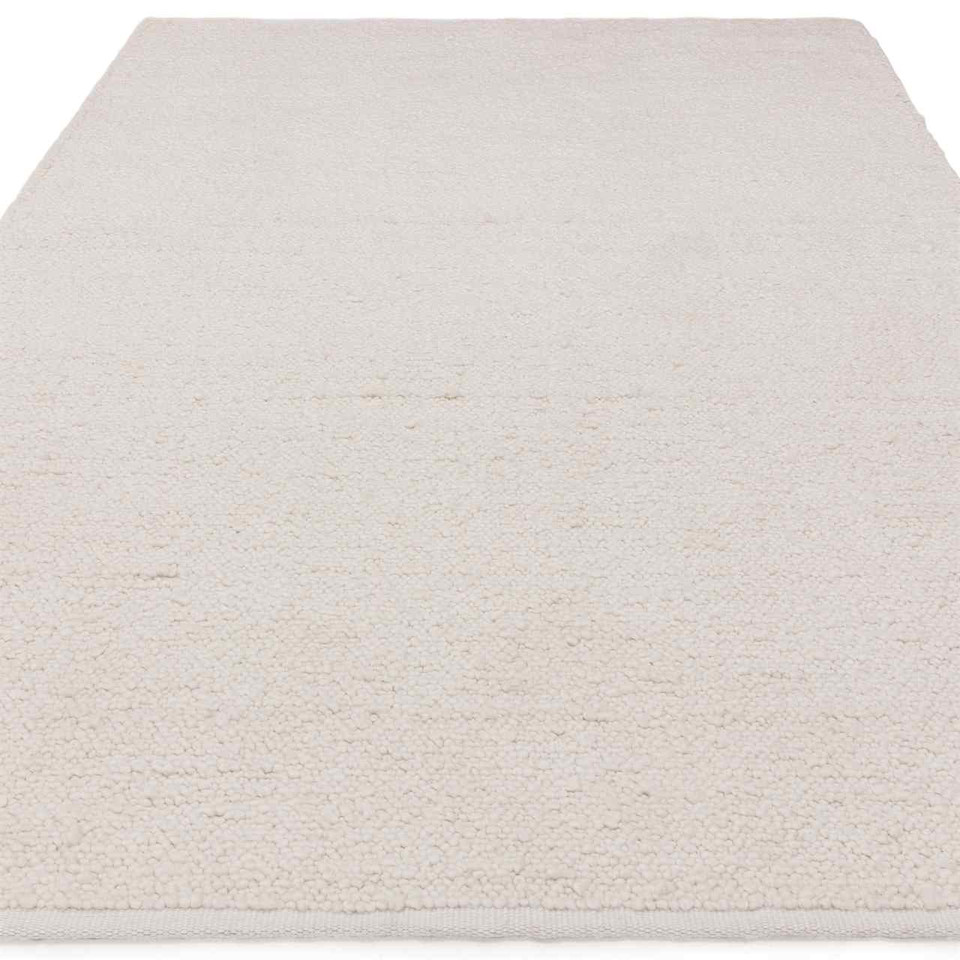 Abbus Ivory Modern Boucle Thin Rug