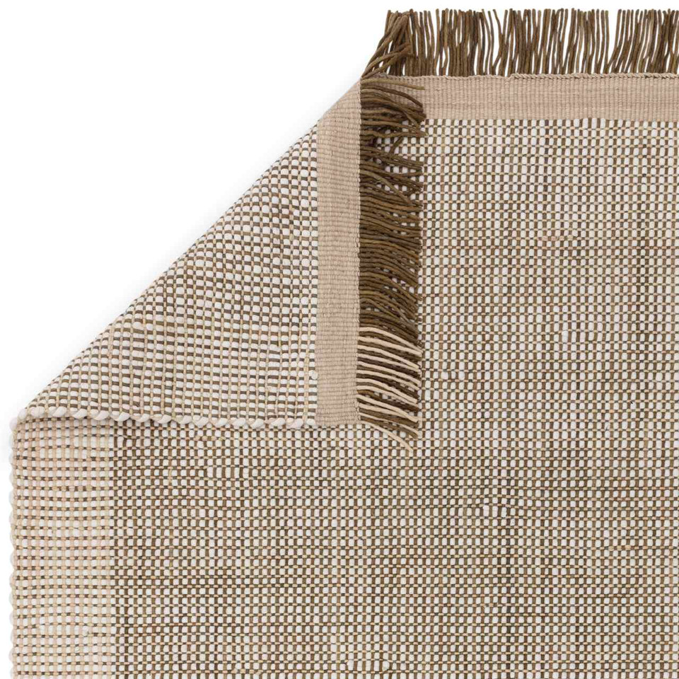 Avalon Forest Flatweave Thin Wool Rug with Fringe