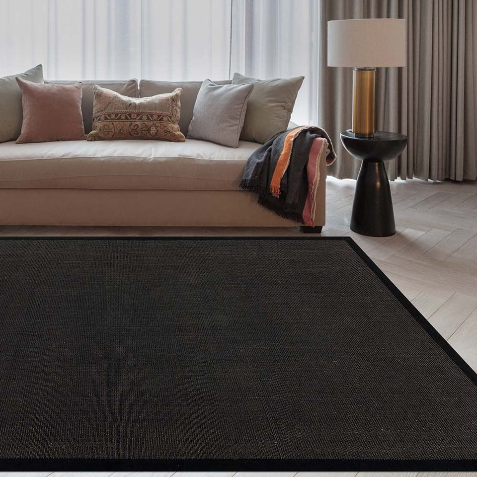 Sisal Rug Black Border Runner