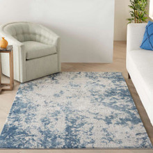 On Sale Rustic Textures RUS16 Grey Blue Abstract Rug 240x320cm