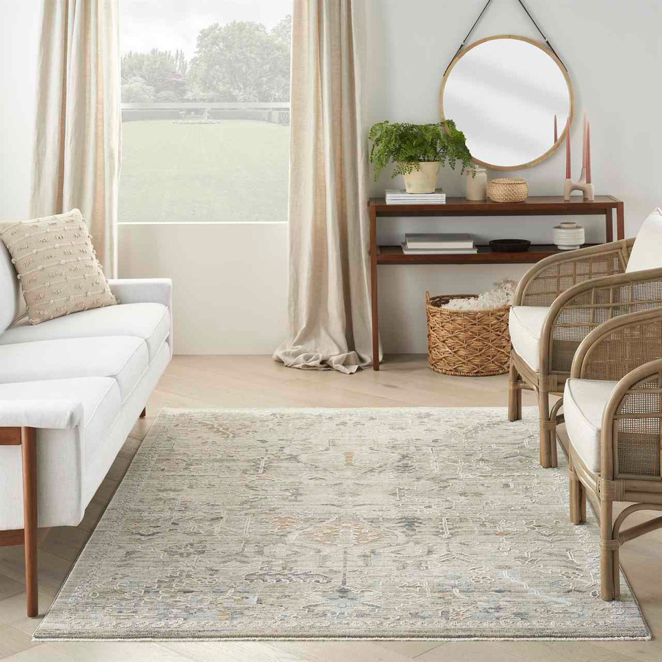 Lynx LNX02 Ivory Taupe Thin Classic Rug Circle