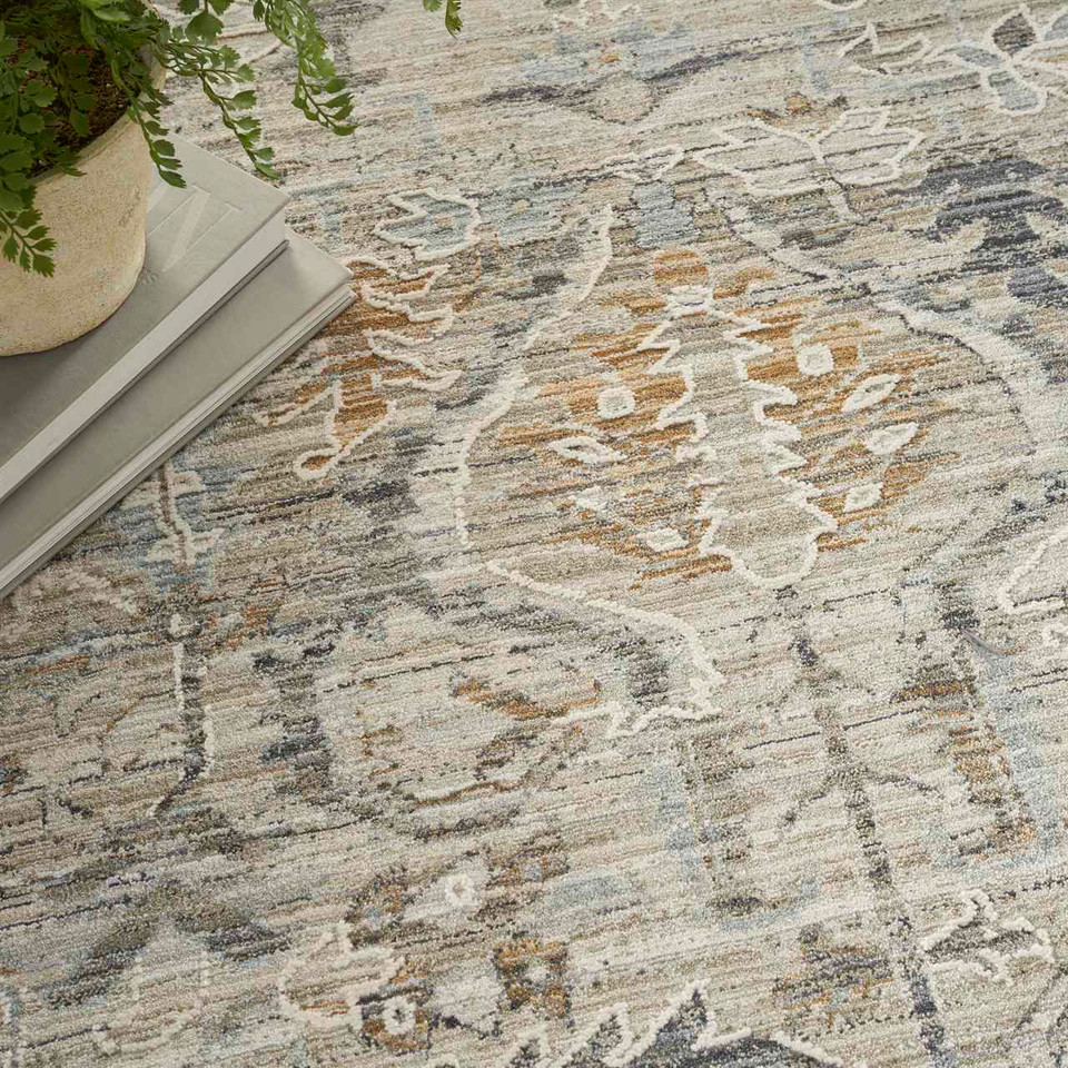 Lynx LNX02 Ivory Taupe Thin Classic Rug Circle