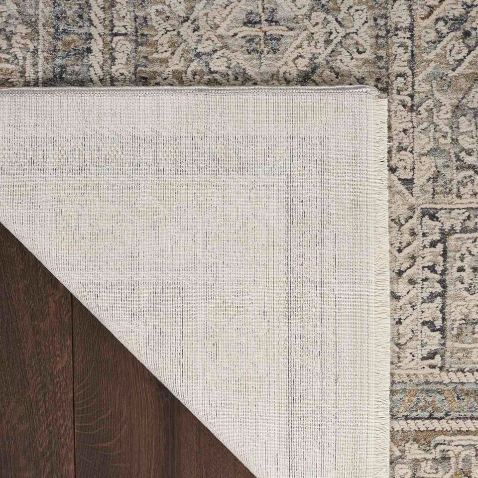 Lynx LNX01 Ivory Grey Blue Thin Classic Rug Circle