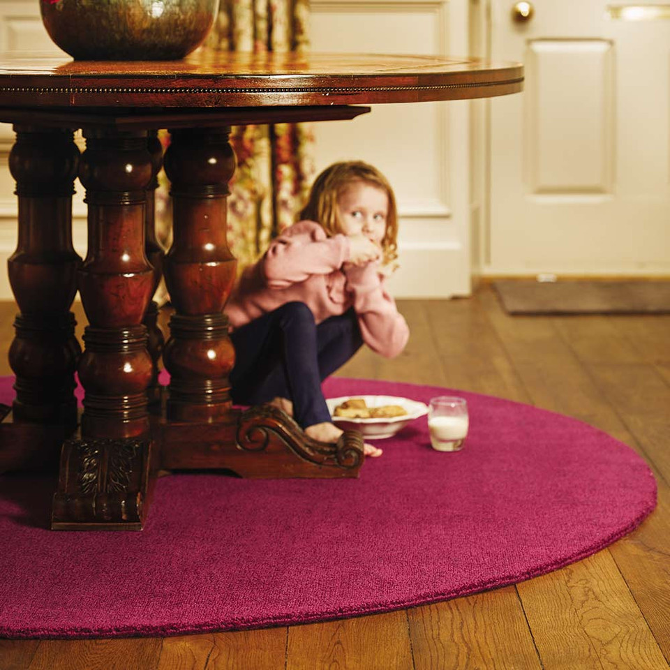 Origins Reef Raspberry Plain Textures Rug Circle