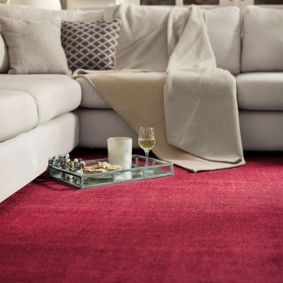 Origins Reef Raspberry Plain Textures Rug Circle