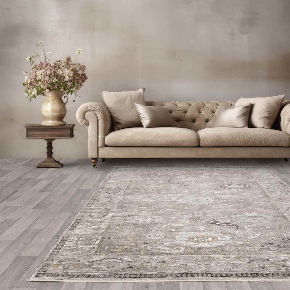 Jasper JA03 Beige Silky Traditional Fringe Rug