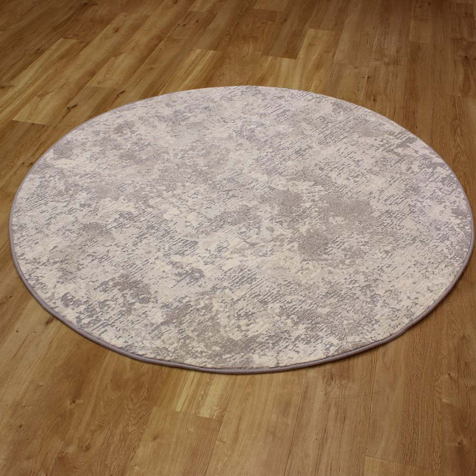 Canyon Pale Cream Grey Rug 6484 Circle