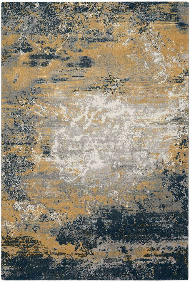 Twilight TWI22 Navy Gold Modern Rug Circle