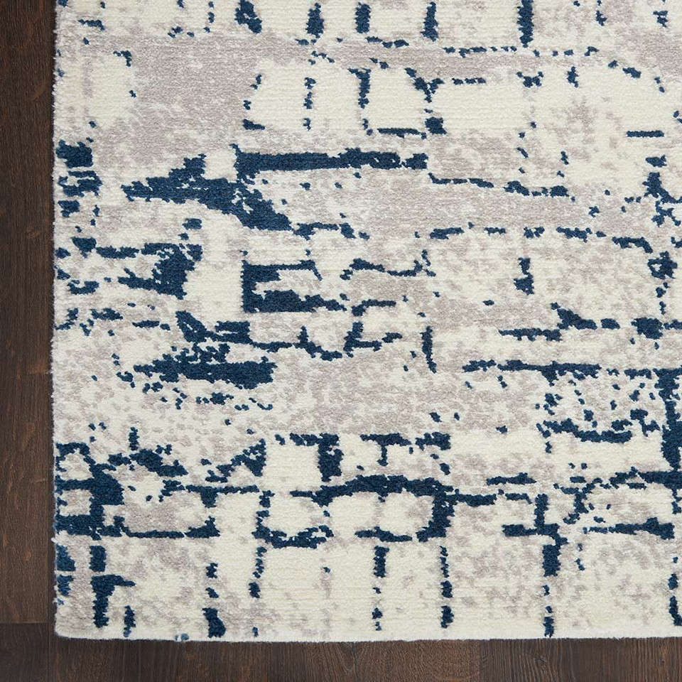 Twilight TWI10 Ivory Navy Modern Rug Circle