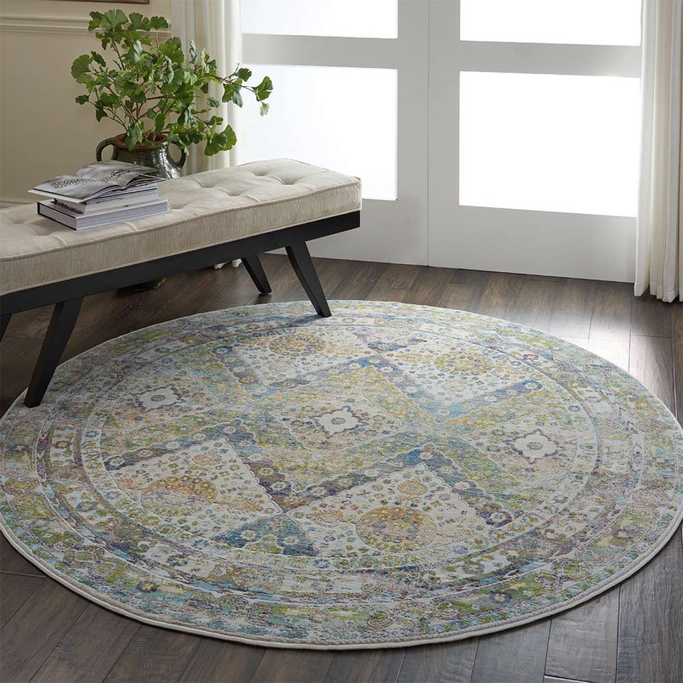 Ankara Global Rug ANR07 Persian Blue Green Circle