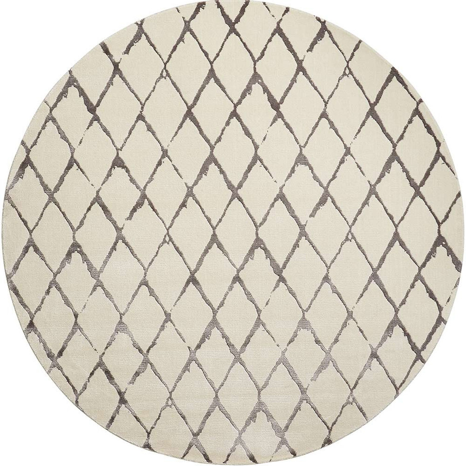 Ivory Grey Twilight Rug Diamonds TWI15 Circle