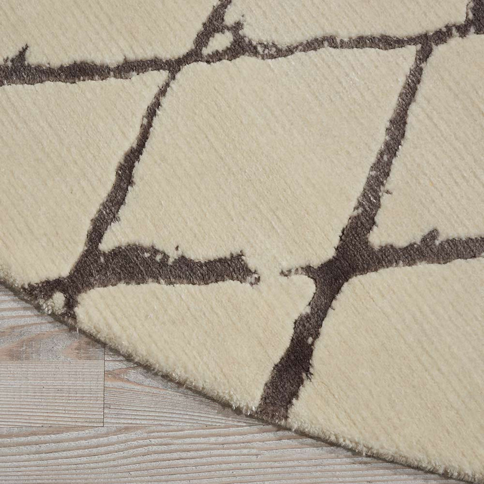 Ivory Grey Twilight Rug Diamonds TWI15 Circle