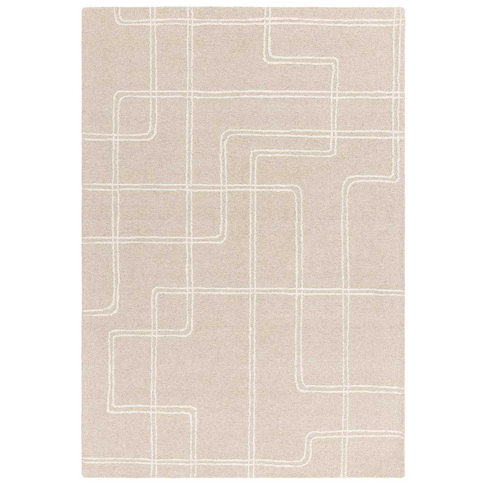 Ada Sand Wool Loop Pile Indian Carpet Rug