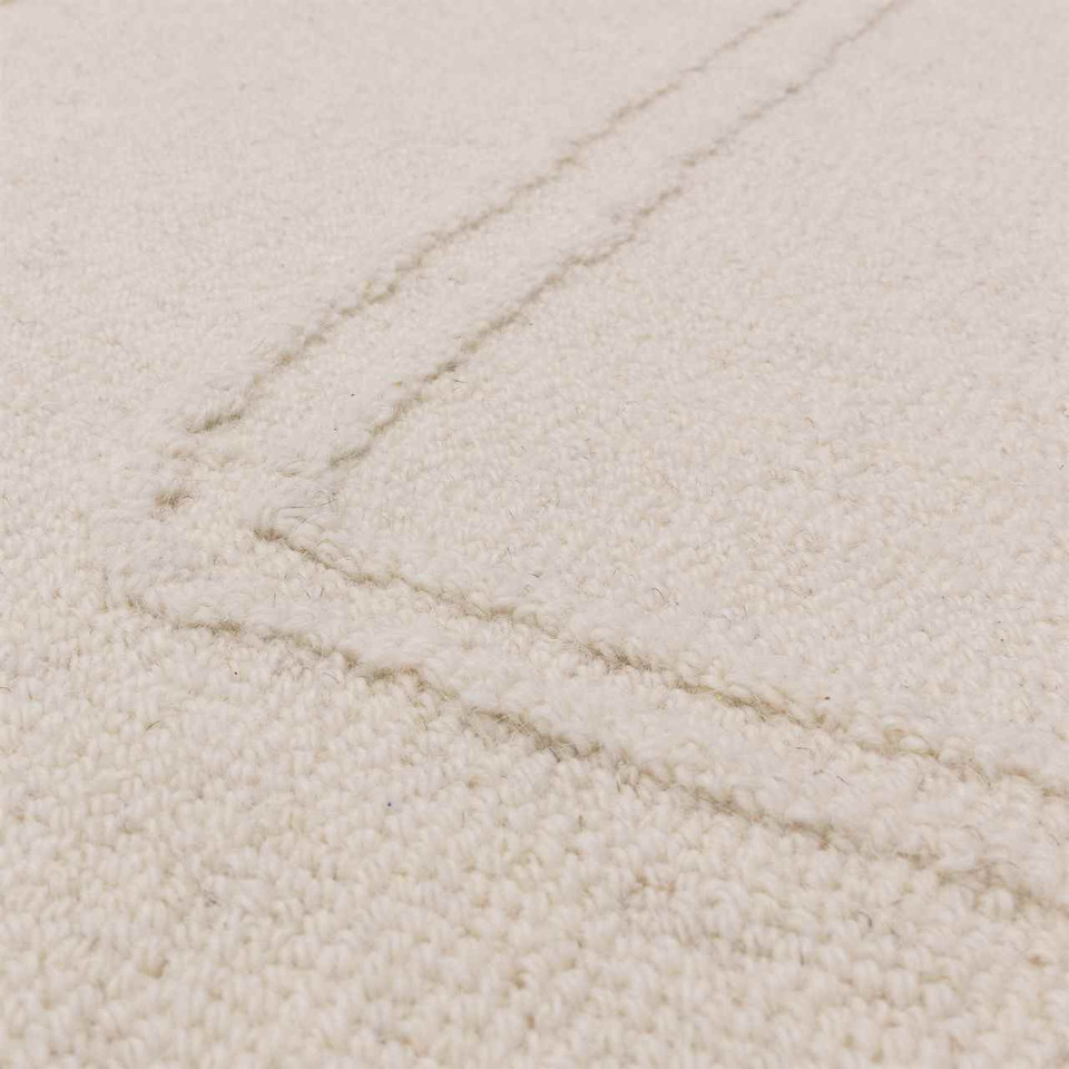 Ada Ivory Wool Loop Pile Indian Carpet Rug