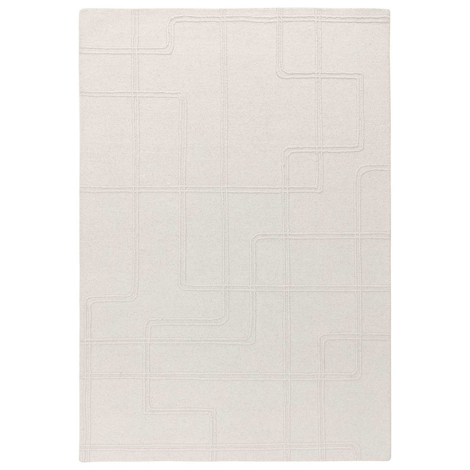 Ada Ivory Wool Loop Pile Indian Carpet Rug