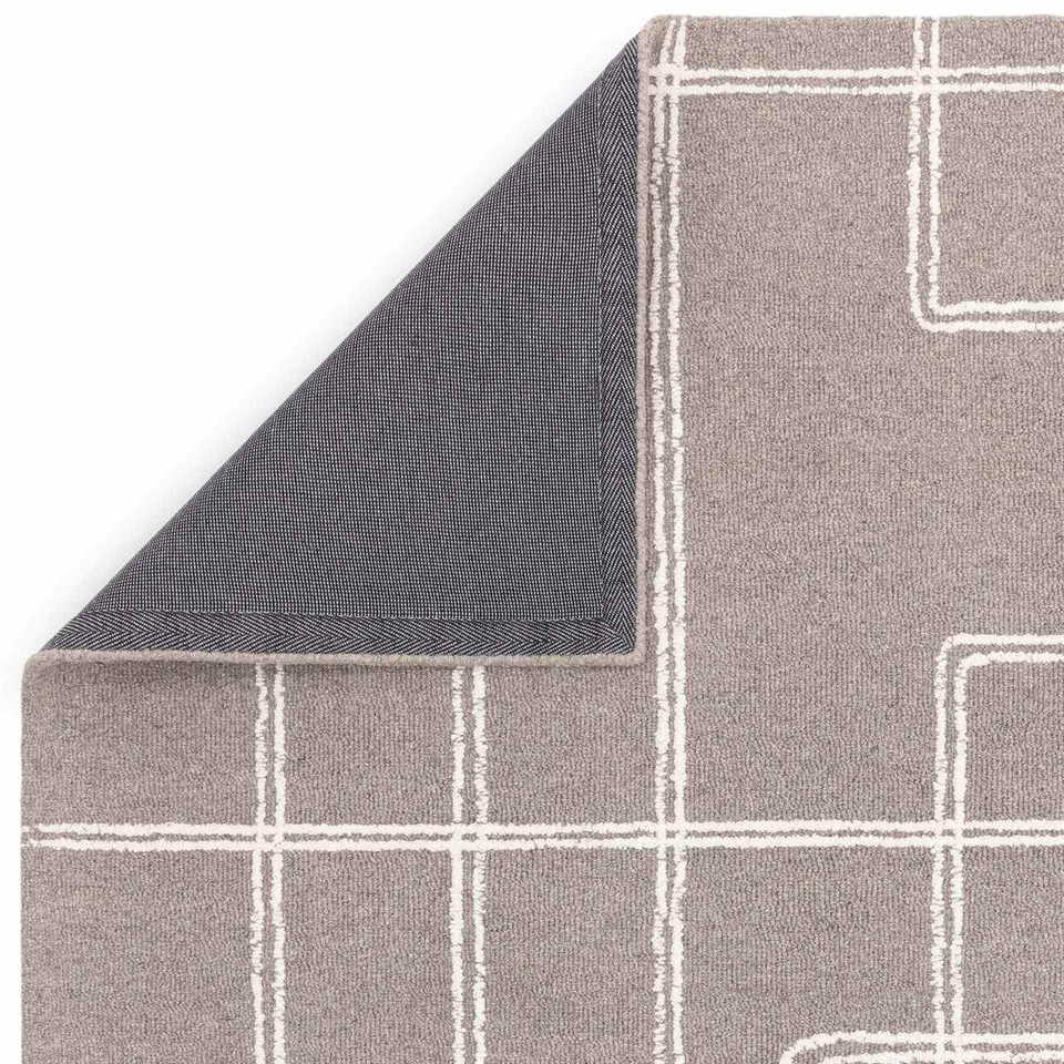 Ada Grey Wool Loop Pile Indian Carpet Rug