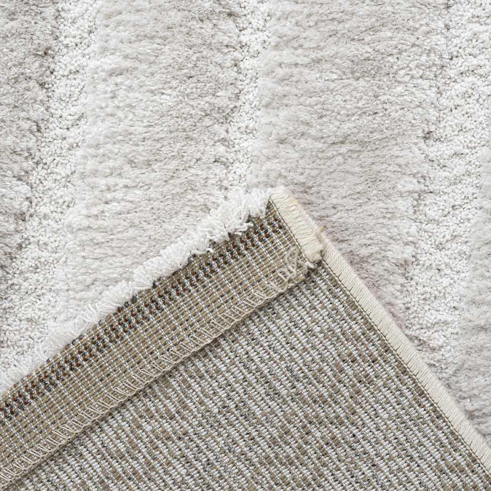 Cleo Clouds 3D Rug Pale Cream closeup corner fold